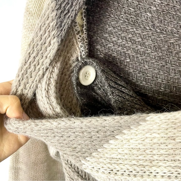 NWT M for Bolide Asymmetrical Beige Color Block Knit Cardigan Lagenlook Sz Small - Picture 9 of 14